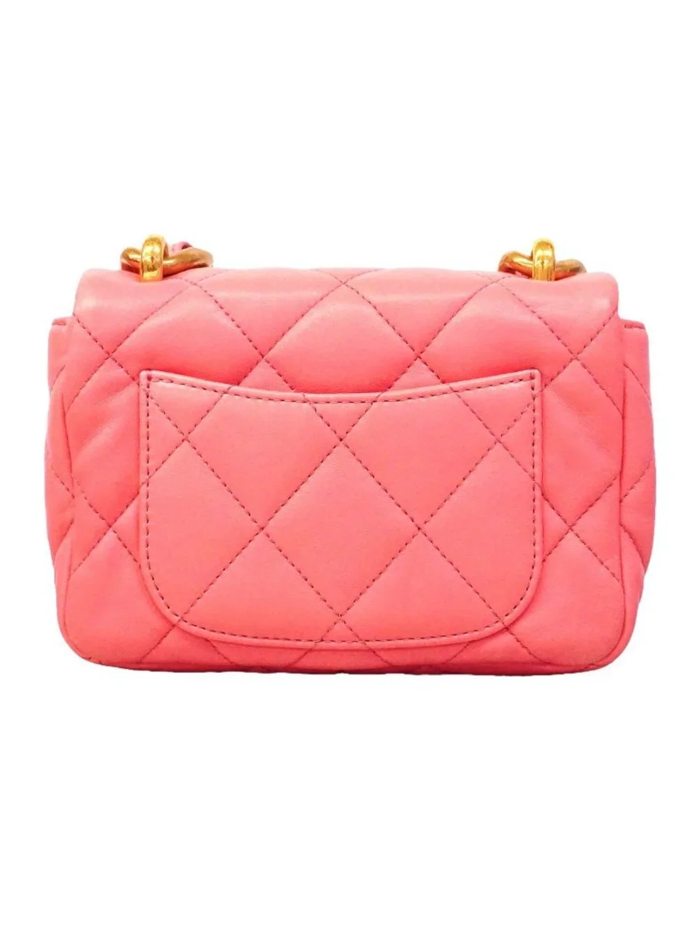 Chanel Shoulder Bag Quilted Lambskin Pink Gold